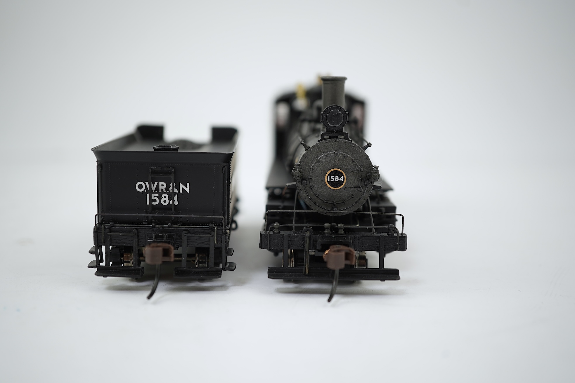 A boxed HO gauge Spectrum by Bachmann model (82303) of Baldwin, 1584, 4-6-0 locomotive with bogie tender, powered for two rail operation.